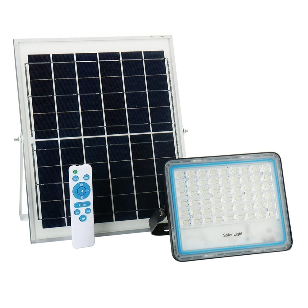 80W LED Solar Flood Lamp with Solar Panel  Smart Remote DVP PRODUCTS